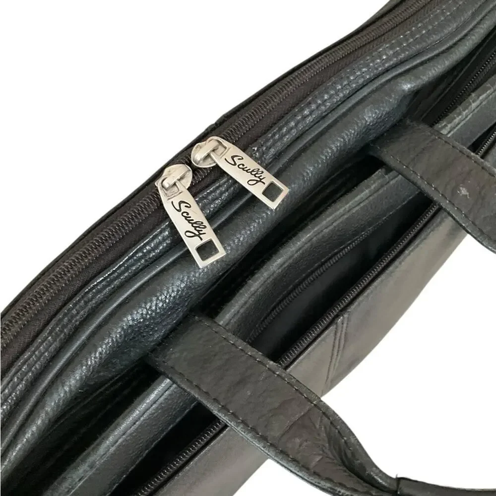 Scully Men's Black Leather Laptop Bag